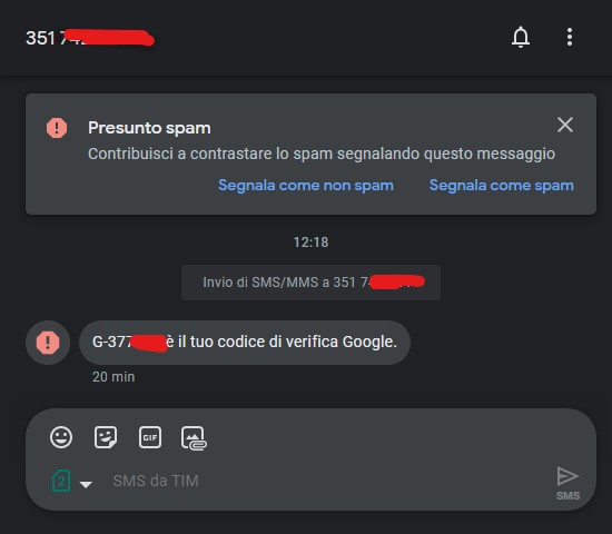 Google Check sms